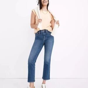 Madewell Cali-Demi Boot Womens 25 boho blue jeans denim rise medium distressed